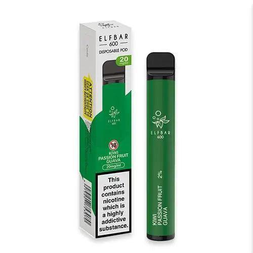 ELF BAR 600 KIWI PASSION FRUIT GUAVA 20MG - Vape Unit