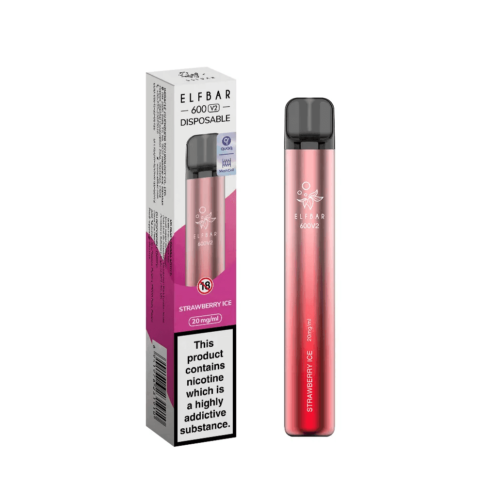 ELF BAR 600V2 STRAWBERRY ICE - 20MG - Vape Unit