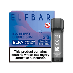 ELF BAR ELFA PRE-FILLED PODS (PACK OF 2) - Blueberry Bubble Gum - Vape Unit