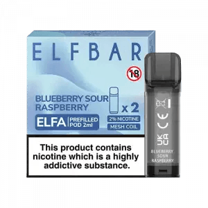 ELF BAR ELFA PRE-FILLED PODS (PACK OF 2) - Blueberry Sour Raspberry - Vape Unit