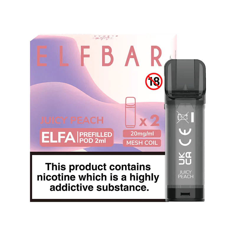 ELF BAR ELFA PRE-FILLED PODS (PACK OF 2) - Juicy Peach - Vape Unit