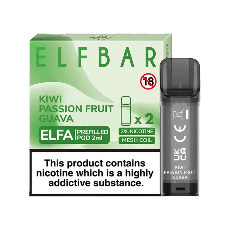 ELF BAR ELFA PRE-FILLED PODS (PACK OF 2) - Kiwi Passionfruit Guava - Vape Unit