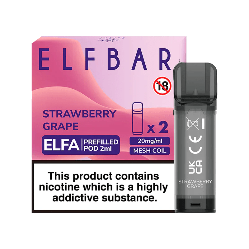 ELF BAR ELFA PRE-FILLED PODS (PACK OF 2) - Strawberry Grape - Vape Unit