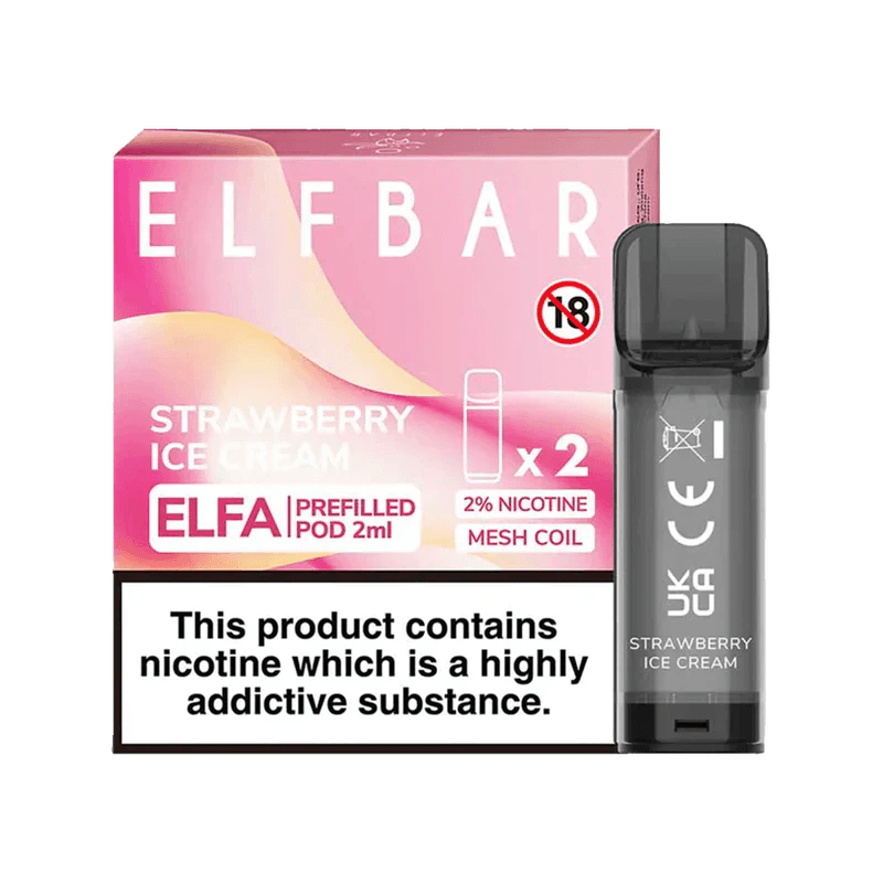 ELF BAR ELFA PRE-FILLED PODS (PACK OF 2) - Strawberry Ice Cream - Vape Unit