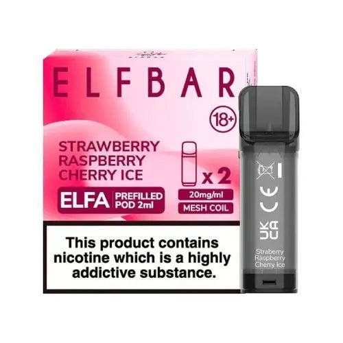 ELF BAR ELFA PRE-FILLED PODS (PACK OF 2) - Strawberry Raspberry Cherry Ice - Vape Unit