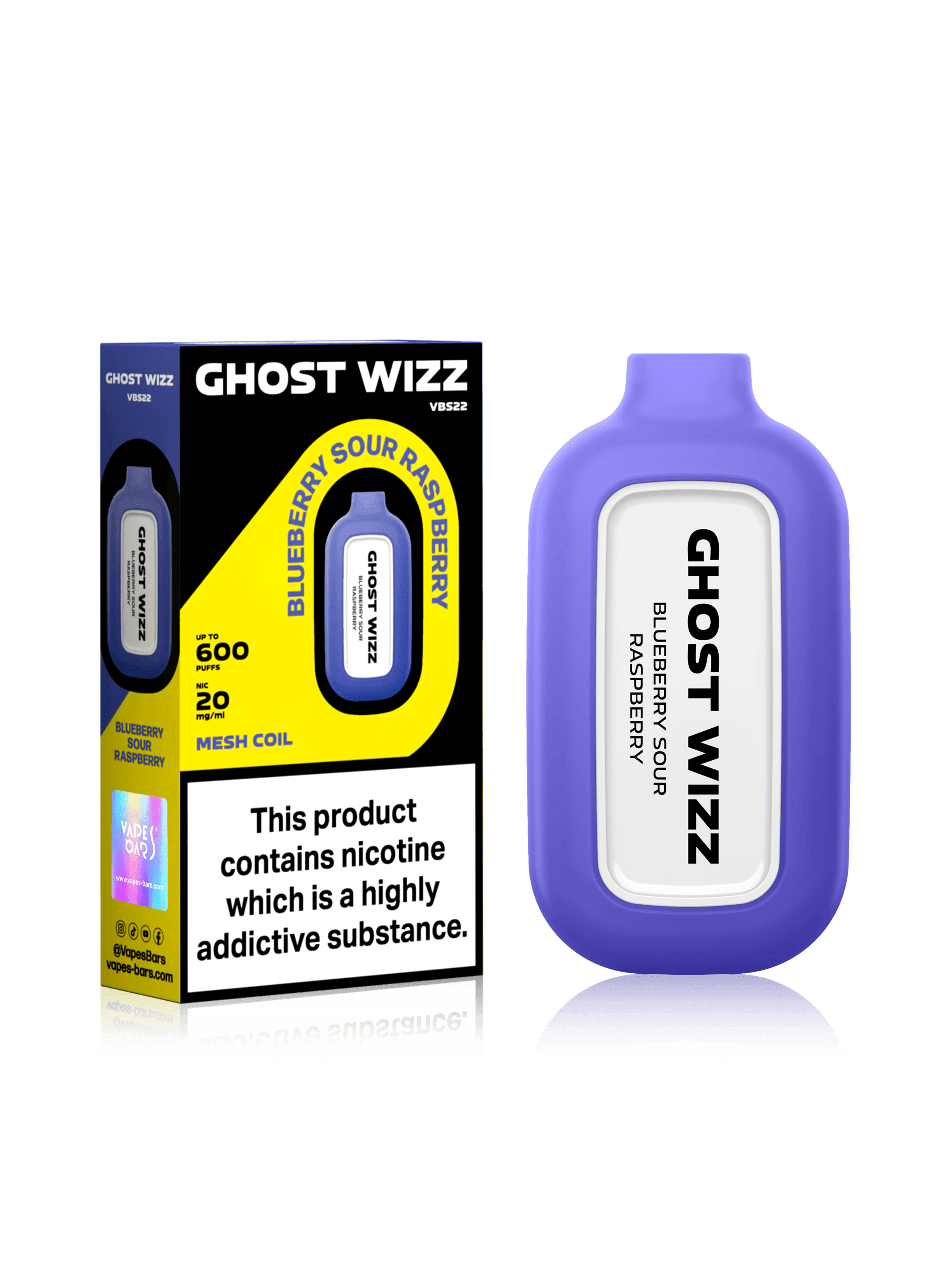 GHOST WIZZ BLUEBERRY SOUR RASPBERRY DISPOSABLE VAPE - Vape Unit