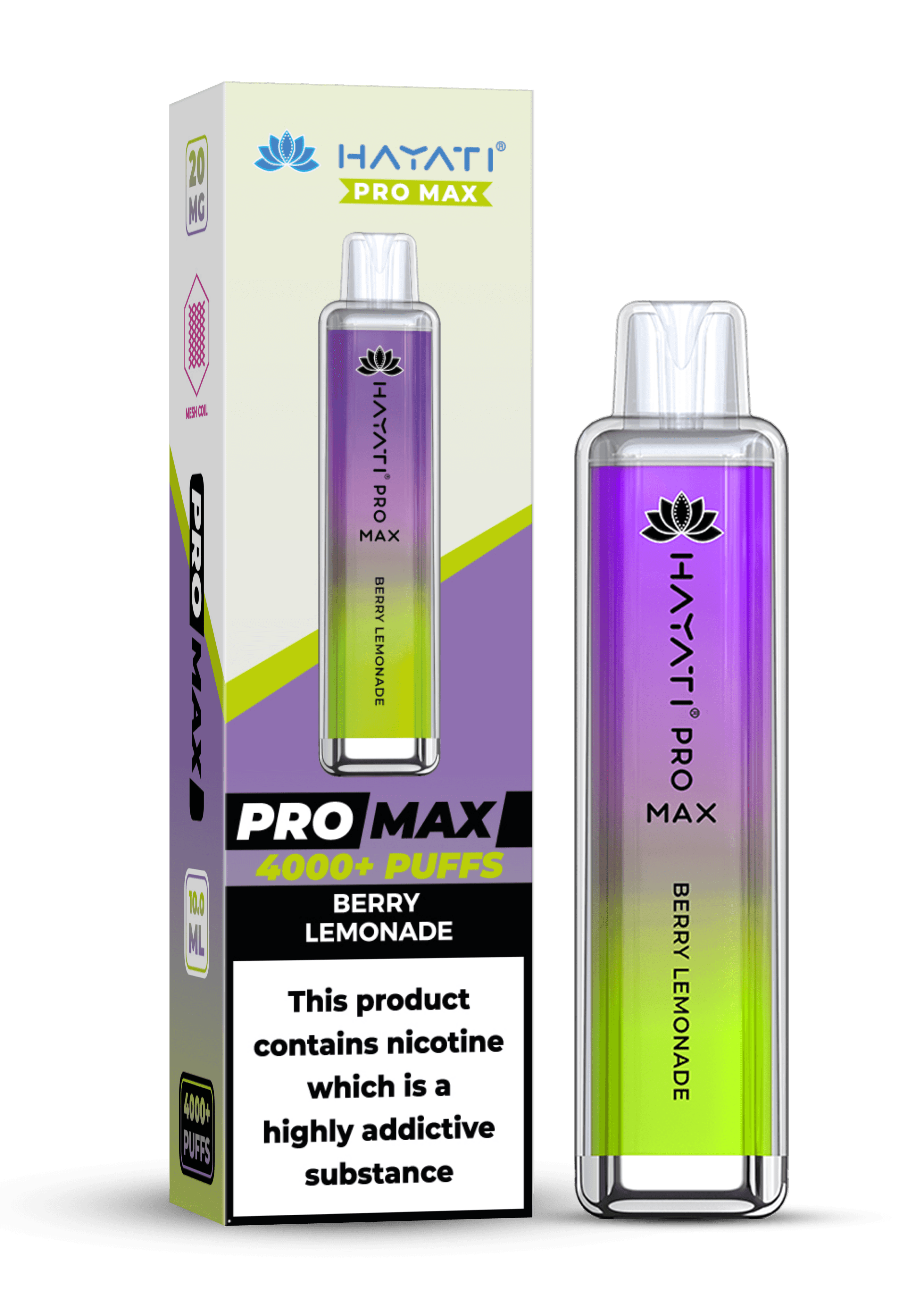 Hayati Pro Max 4000 20MG Nicotine - Berry Lemonade - Vape Unit