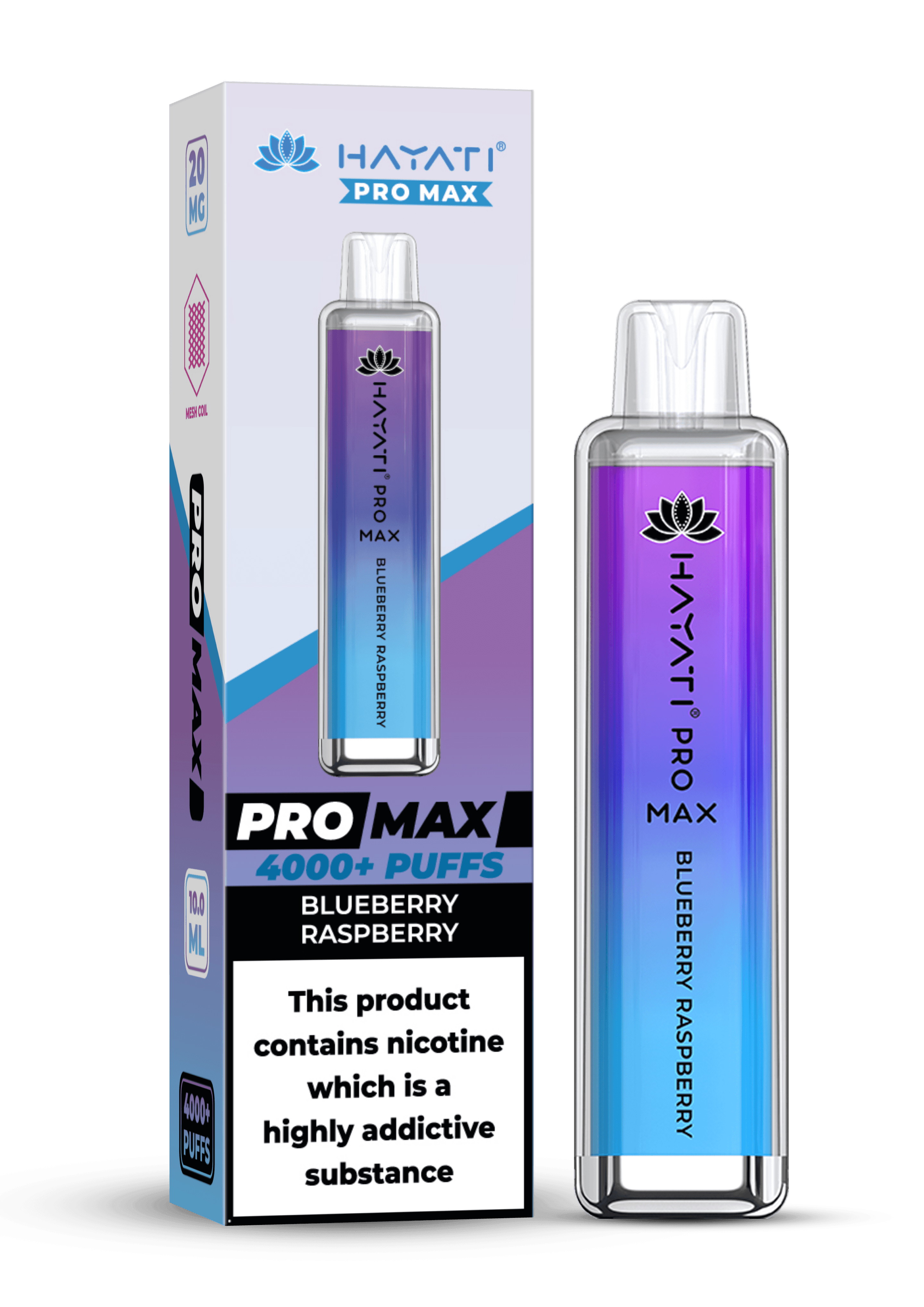 Hayati Pro Max 4000 20MG Nicotine - Blueberry Raspberry - Vape Unit