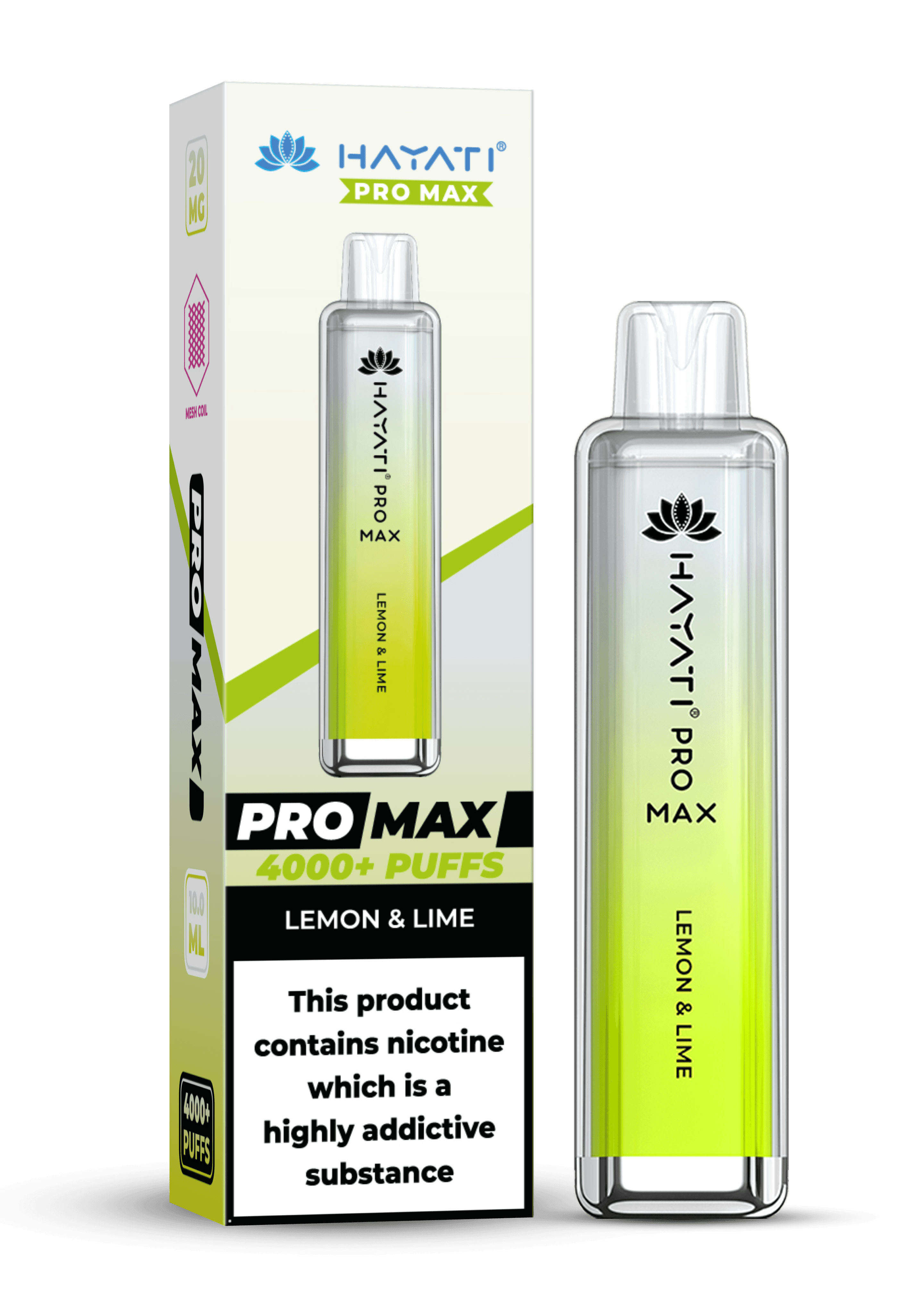 Hayati Pro Max 4000 20MG Nicotine - Lemon & Lime - Vape Unit