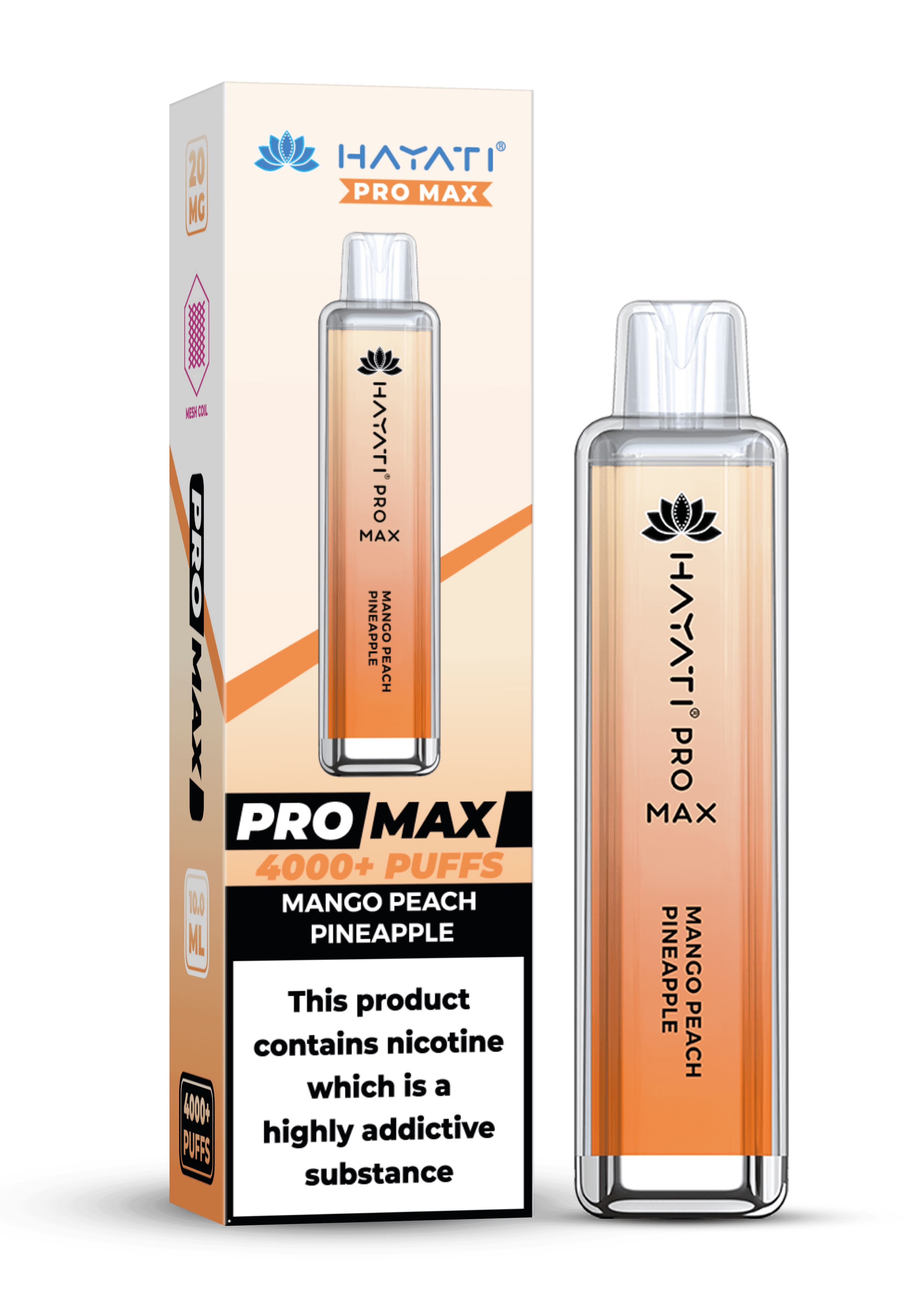 Hayati Pro Max 4000 20MG Nicotine - Mango Peach Pineapple - Vape Unit