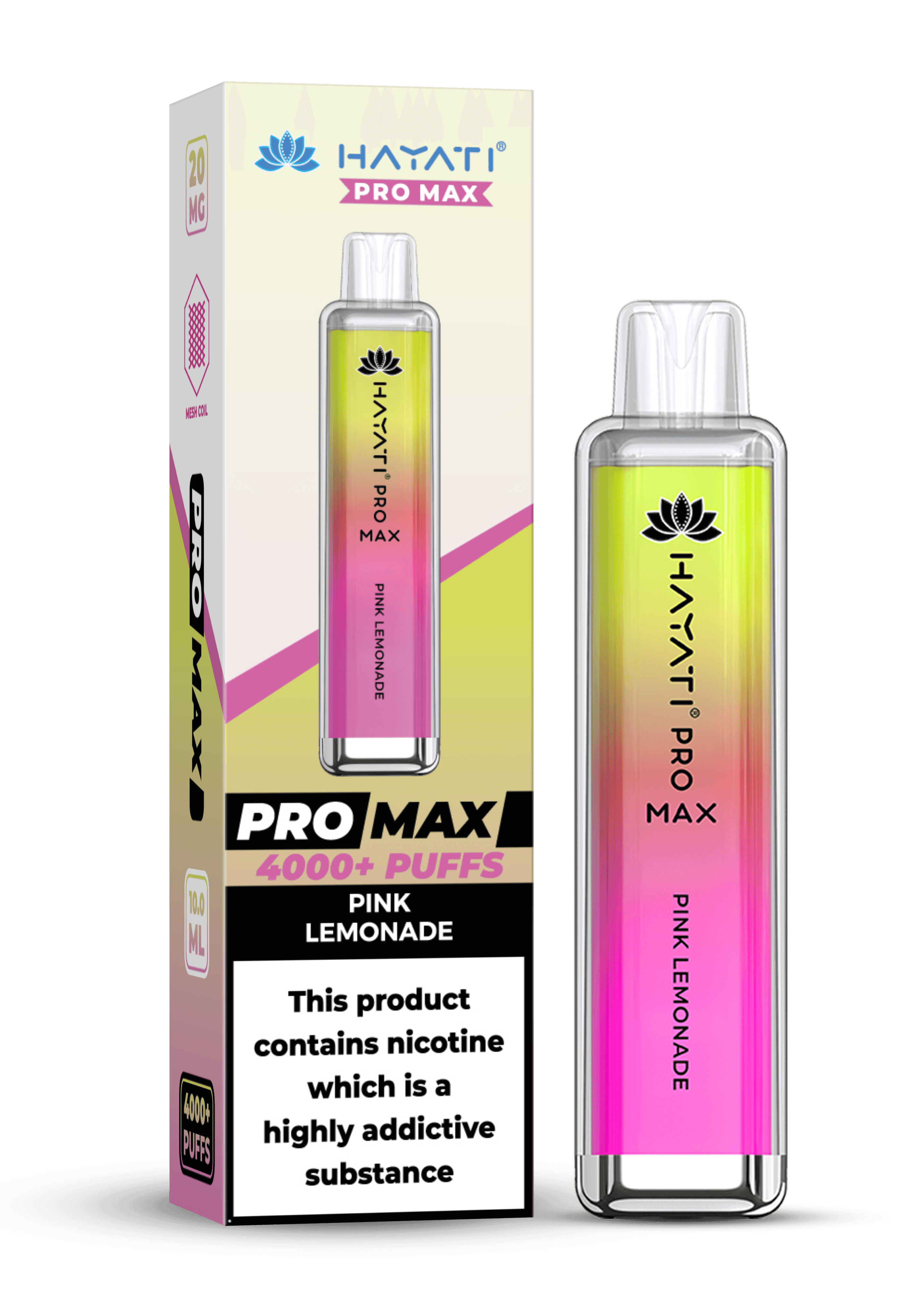 Hayati Pro Max 4000 20MG Nicotine - Pink Lemonade - Vape Unit