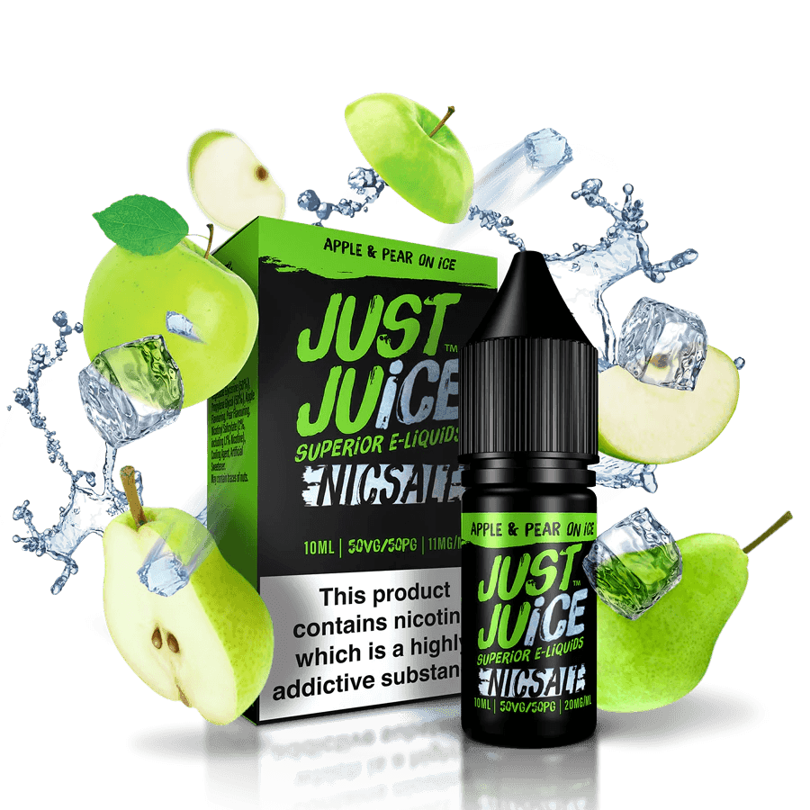 JUST JUICE SALT APPLE & PEAR ON ICE 5/10/20MG - Vape Unit