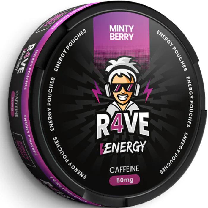 Minty Berry Caffeine Nicotine Pouches by R4VE 50mg - Vape Unit