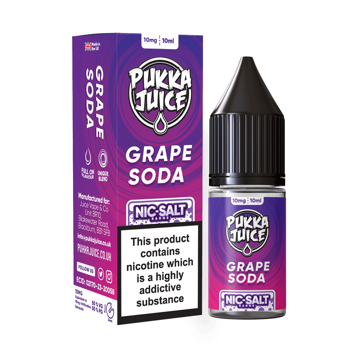 PUKKA JUICE SALT GRAPE SODA 10/20MG - Vape Unit