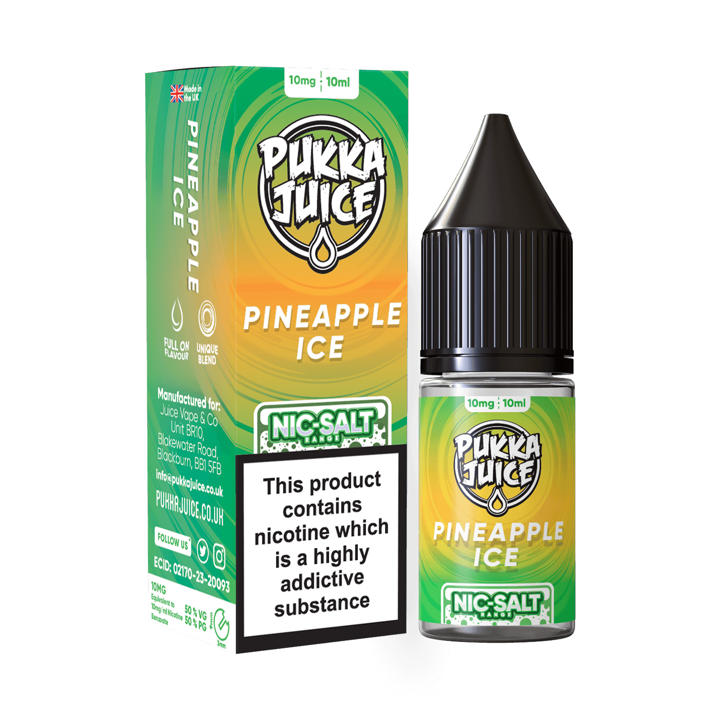 PUKKA JUICE SALT PINEAPPLE ICE 10/20MG - Vape Unit