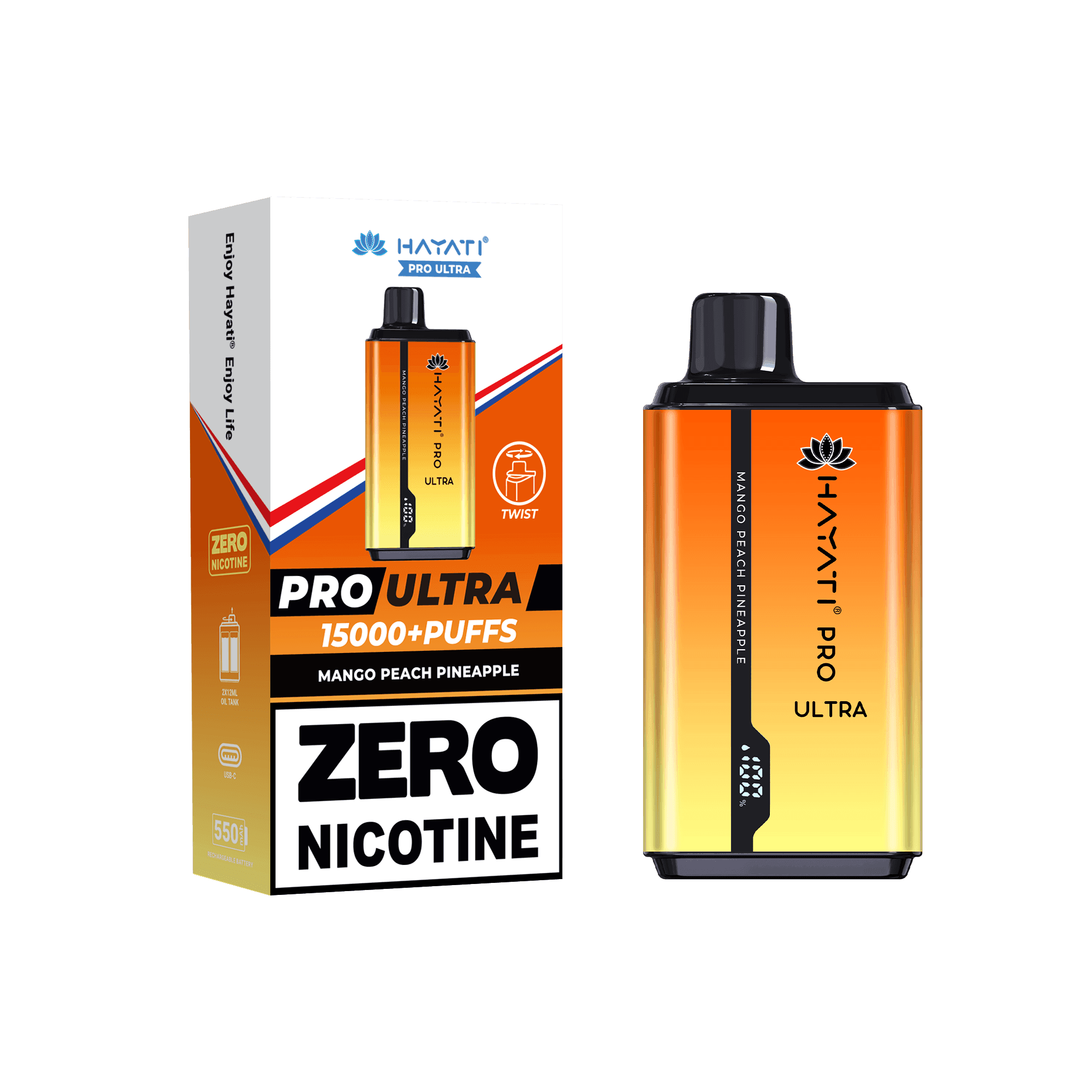 Hayati Pro Ultra Mango Peach Pineapple 0mg - Vape Unit