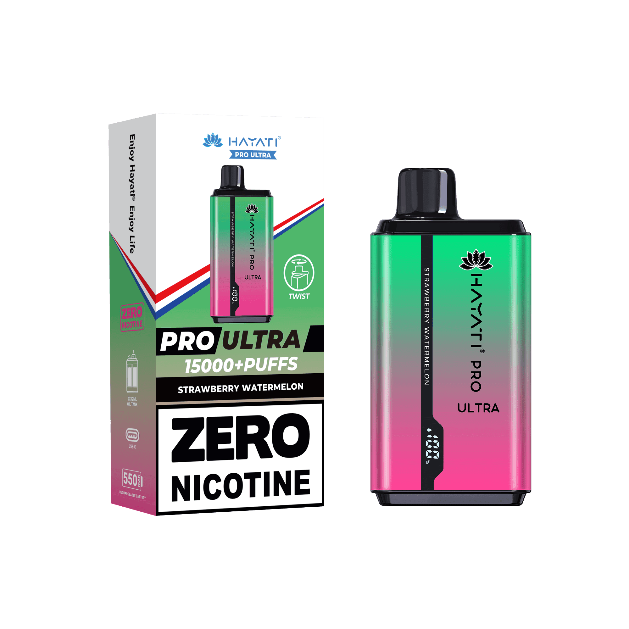 Hayati Pro Ultra Strawberry Watermelon 0mg - Vape Unit