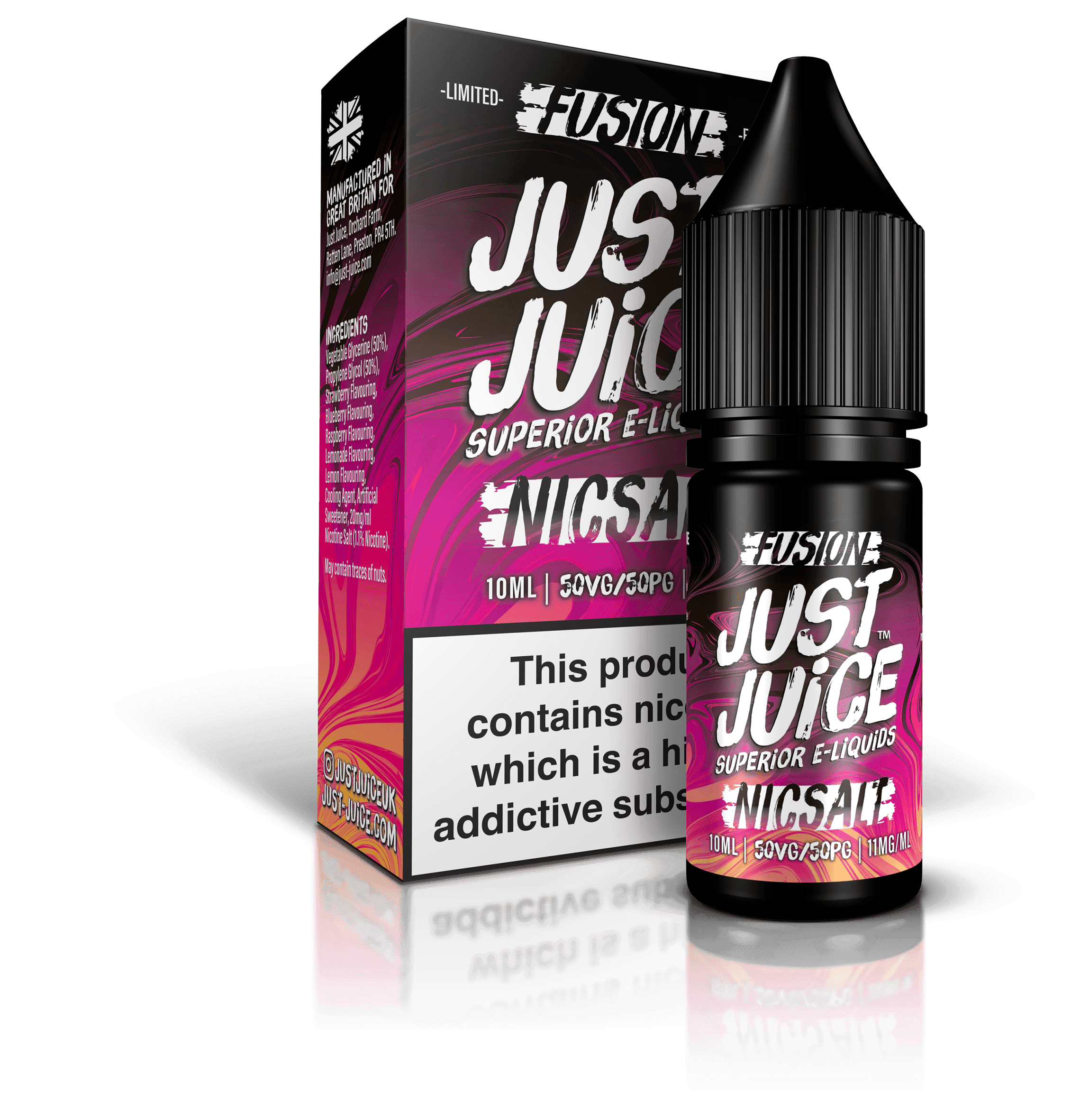 Just Juice Fusion Nic Salt - Berry Burst & Lemonade - 10ml - Vape Unit